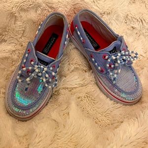 Girls Sparkly Sperrys. Size 9.5. Brand new, never worn